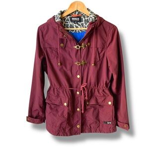 BROOKLYN INDUSTRIES Military Style Utility Jacket Maroon Red Medium